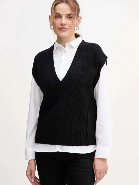 Telovnik z dodatkom volne United Colors of Benetton črna