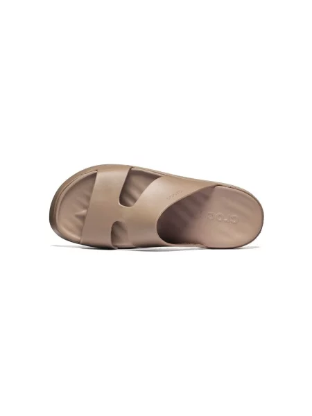 Papuci Crocs cu platformă cu bretele bej