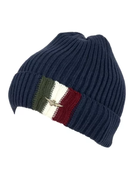 Dzianinowa czapka Aeronautica Militare z logo niebieska