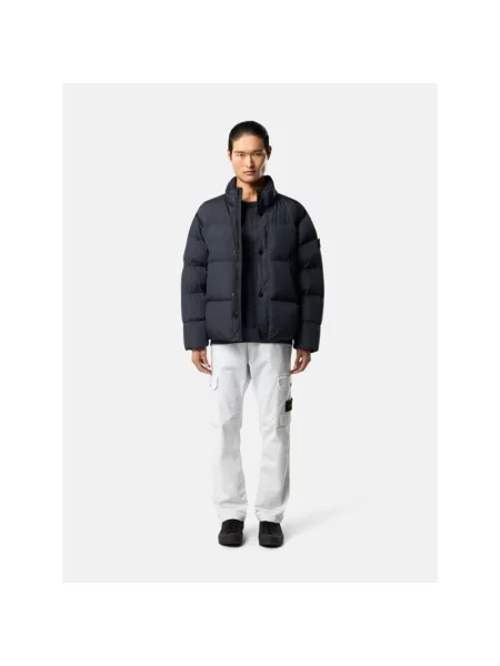 Kurtka puchowa Stone Island z kamieniami niebieska
