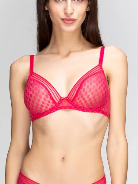 Бюстгальтер HUIT 8 A La Folie малиновий поліамід/еластан
