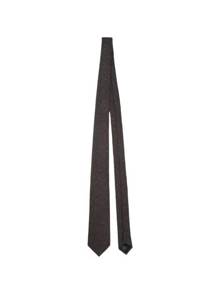 Cravată Tagliatore cu model herringbone maro