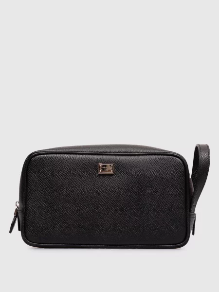 Кожаная косметичка Dolce&gabbana черная