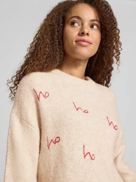 Sweter z dzianiny o kroju relaxed fit z okrągłym dekoltem model VIXEN' Noisy May