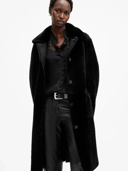 AllSaints palton cu doua fete SERRA femei de iarna negru