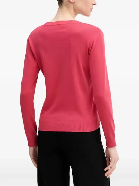 Top Benetton tricotate cu decolteu rotund roz