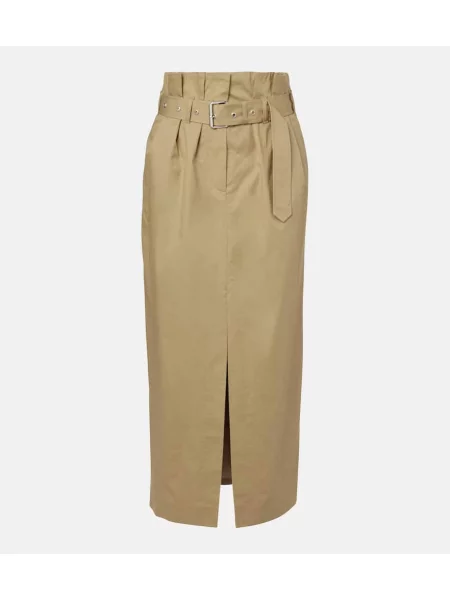 Fusta plisata Dries Van Noten plisată până la genunchi bej