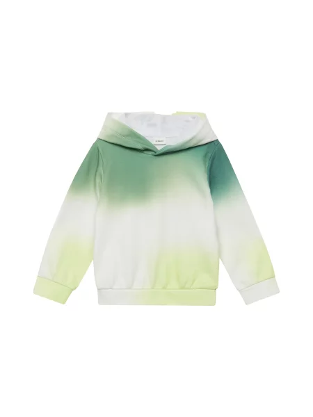 S.Oliver Sweater majica zelena / limeta bijela