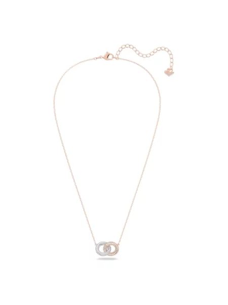 Swarovski Akcesoria Kobieta Żółty ONE SIZE Stone Stone Naszyjnik Splątane Pierścienie Warstwa Stopu Złota Różowego biały