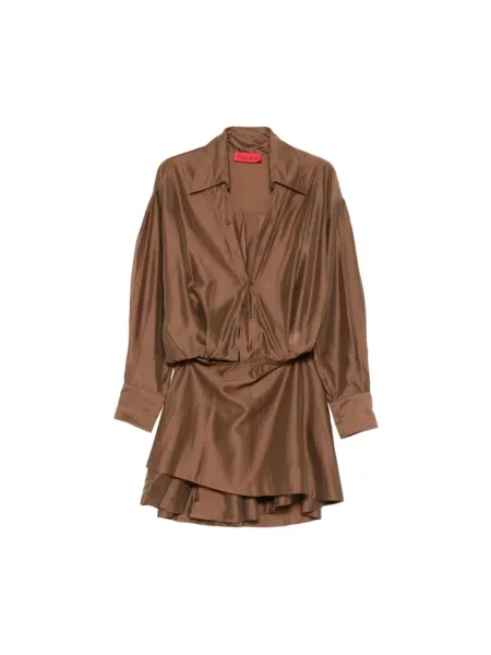 Sukienka koszulowa Thelatest brązowa