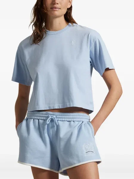 Tricou Polo Ralph Lauren cu broderie de costum cu dungi alb