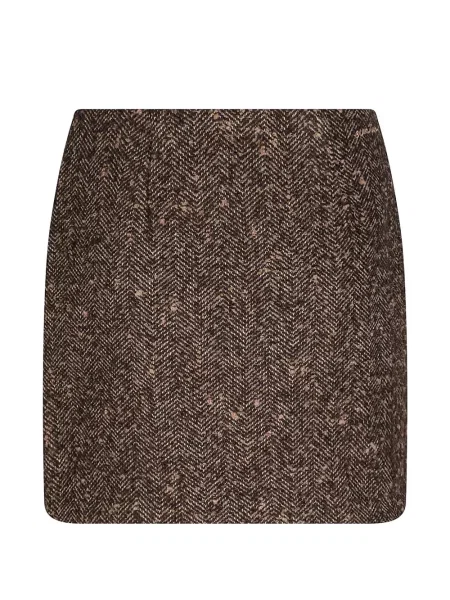 Fusta mini Ermanno Firenze cu model herringbone maro