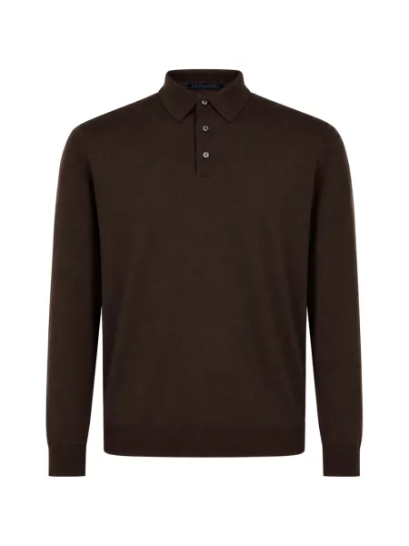 Lung tricou polo Kiton maro
