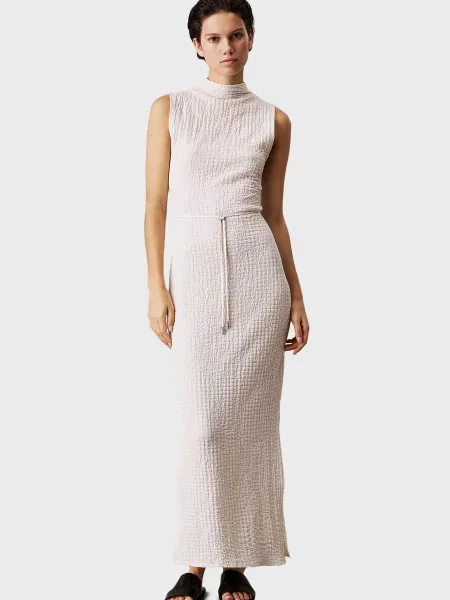 Укорочена костюмна сукня Calvin Klein з джерсі біла