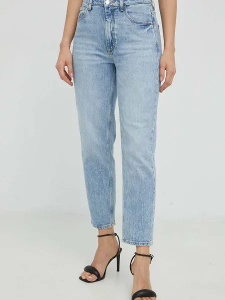 Guess jeansy high waist niebieski