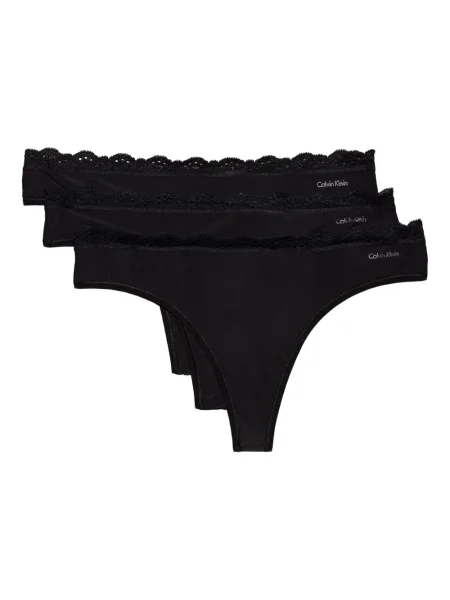 Chiloți tanga Calvin Klein Underwear din dantelă negru