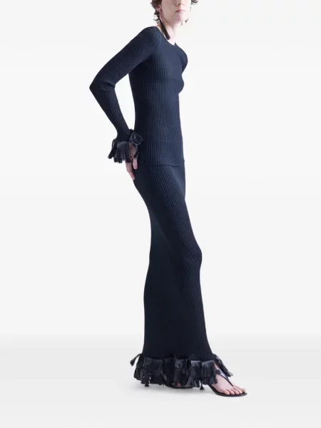 Pulover Fforme cu franjuri negru