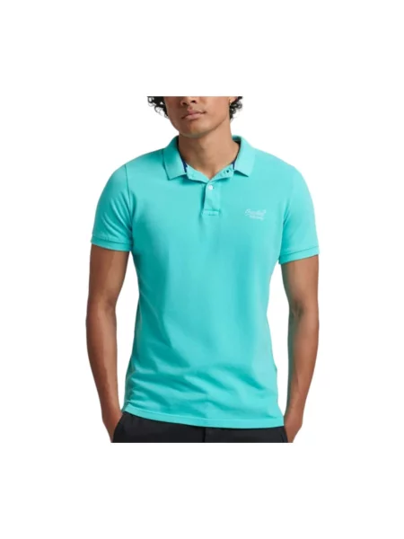 Koszulka polo Superdry retro niebieska