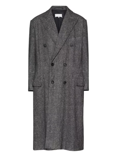 Palton Maison Margiela cu model herringbone gri