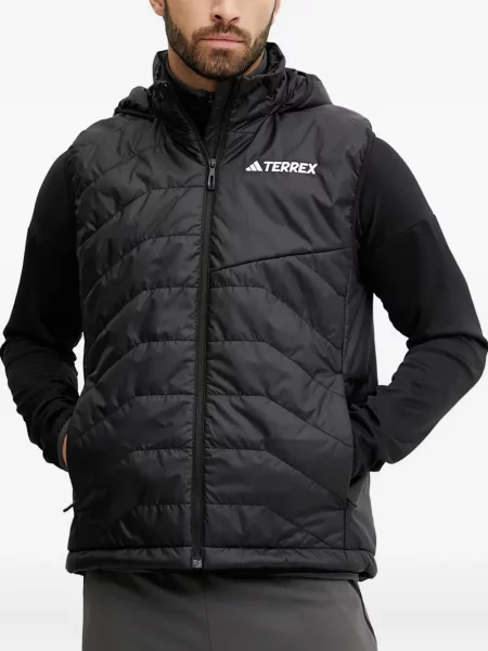 Trening Adidas alergare cu glugă cu broderie gri