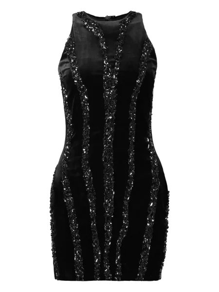 Mała sukienka mini Balmain w zebrę garniturowa czarna