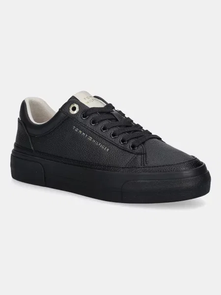 Sneakerși Tommy Hilfiger cu platformă negru