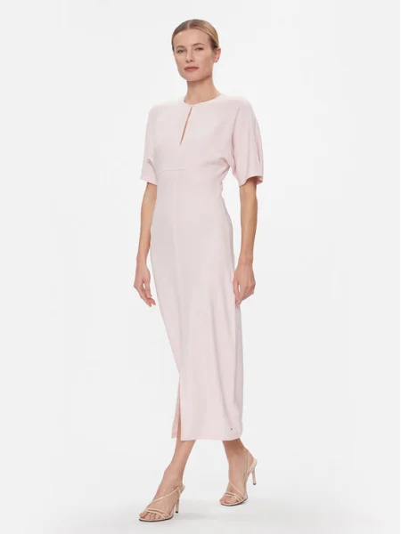 Tommy Hilfiger Rochie cocktail Shiny Interlock C-Nk Ss roz