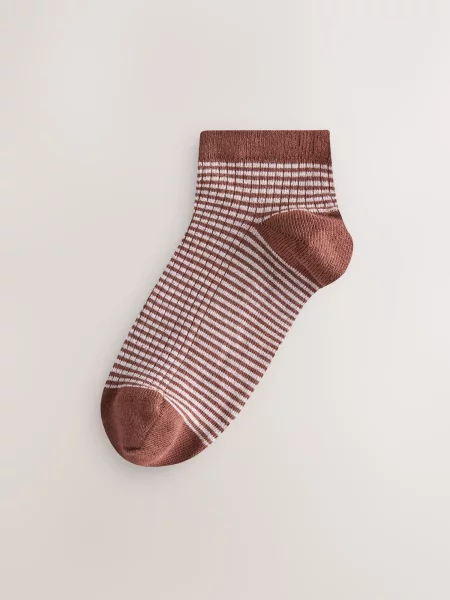 Next Ponožky hnedá / brokátová / pastelovo / burgundská ružová