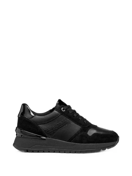 Sneakerși Geox cu model piele de șarpe negru