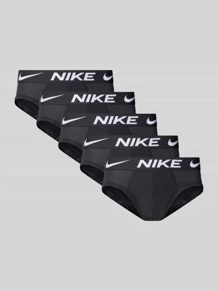 Figi z pasem z logo w zestawie 5 szt. Nike czarne