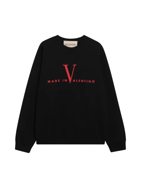 Lniana bluza Valentino Garavani z nadrukiem czarna