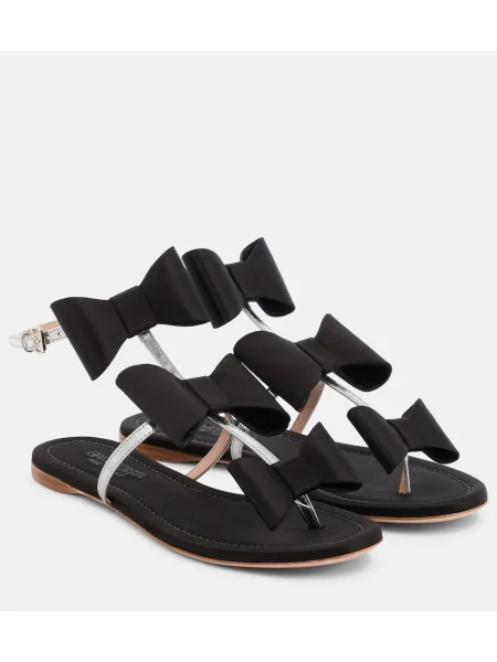 Sandale Giambattista Valli cu funde din satin negru