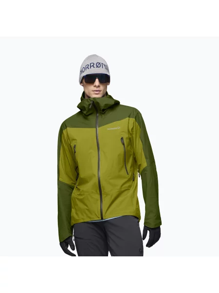 Мъжко яке за дъжд NORRONA Falketind Gore-Tex golden lime/pesto зелено