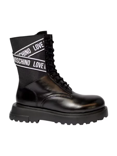 Botki Love Moschino skórzane czarne