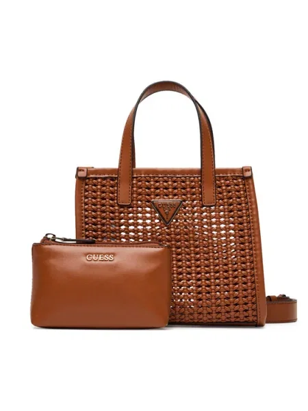 Guess Дамска чанта Brigitta Mini кафяв