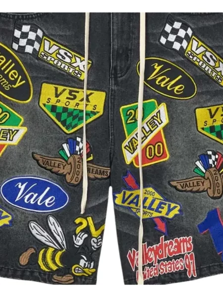 Pantaloni scurți din denim Vale negru