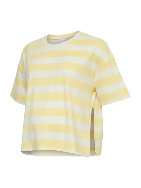 MAMALICIOUS Majica MLMAY svetlo rumena bela