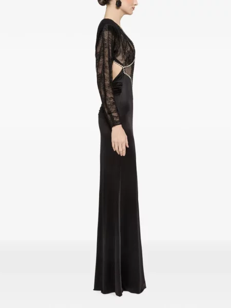 Rochie Nissa din dantelă negru