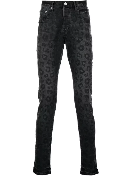 Blugi Purple Brand cu imagine cu model leopard negru