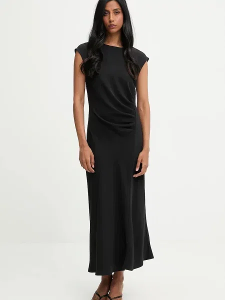 Answear.LAB sukienka maxi rozkloszowana czarny
