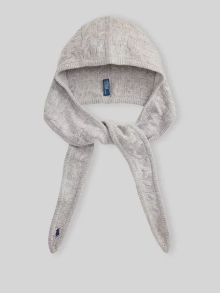 Czapka z wełny kaszmir z kapturem Polo Ralph Lauren szara