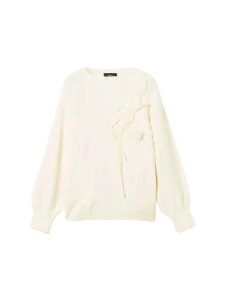 Sweter Twinset z organzy biały