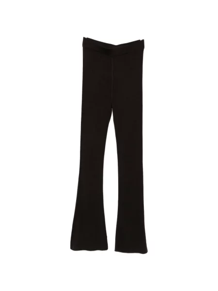 Pantaloni palazzo Bompard cu talie înaltă tricotate negru
