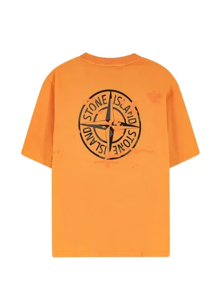 Tricou grafic Stone Island cu imagine portocaliu