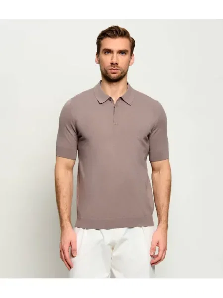 Tricou polo Hugo bej