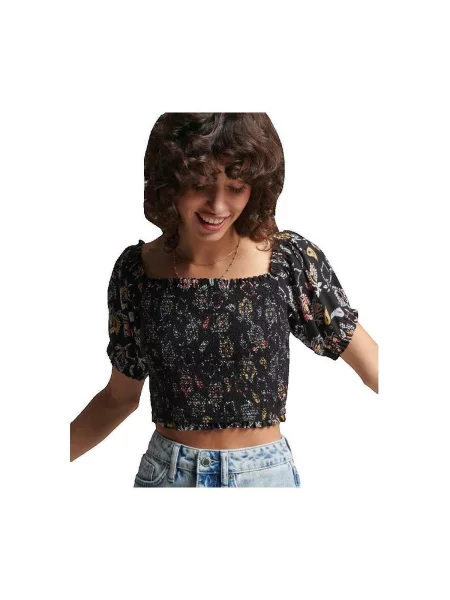 Retro blúz Superdry fekete