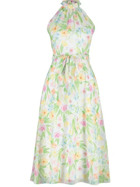 Trendyol Rochie de vară azuriu / verde deschis / portocaliu caisă alb