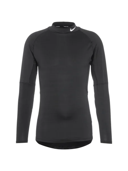 NIKE Tricou funcțional Mock negru alb