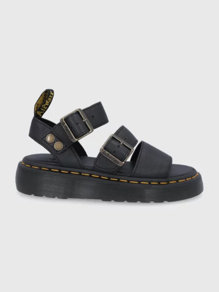 Usnjeni sandali Dr. Martens Gryphon Quad črna