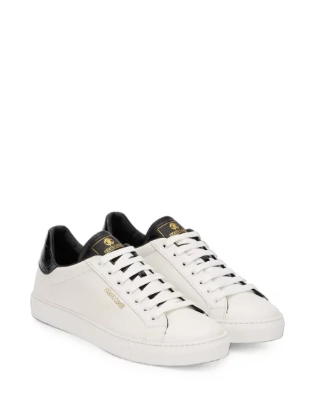 Sneakerși Roberto Cavalli din piele alb